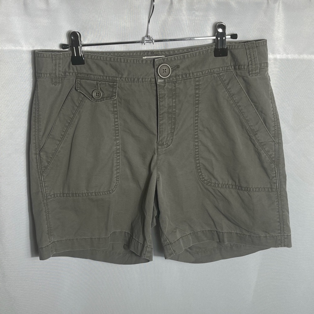 Bass GH Bass Olive Cotton Utility Shorts Size 6 Casual Button Pocket